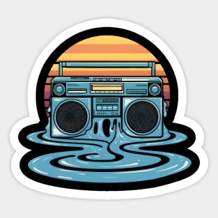 Boombox Sunset Sticker